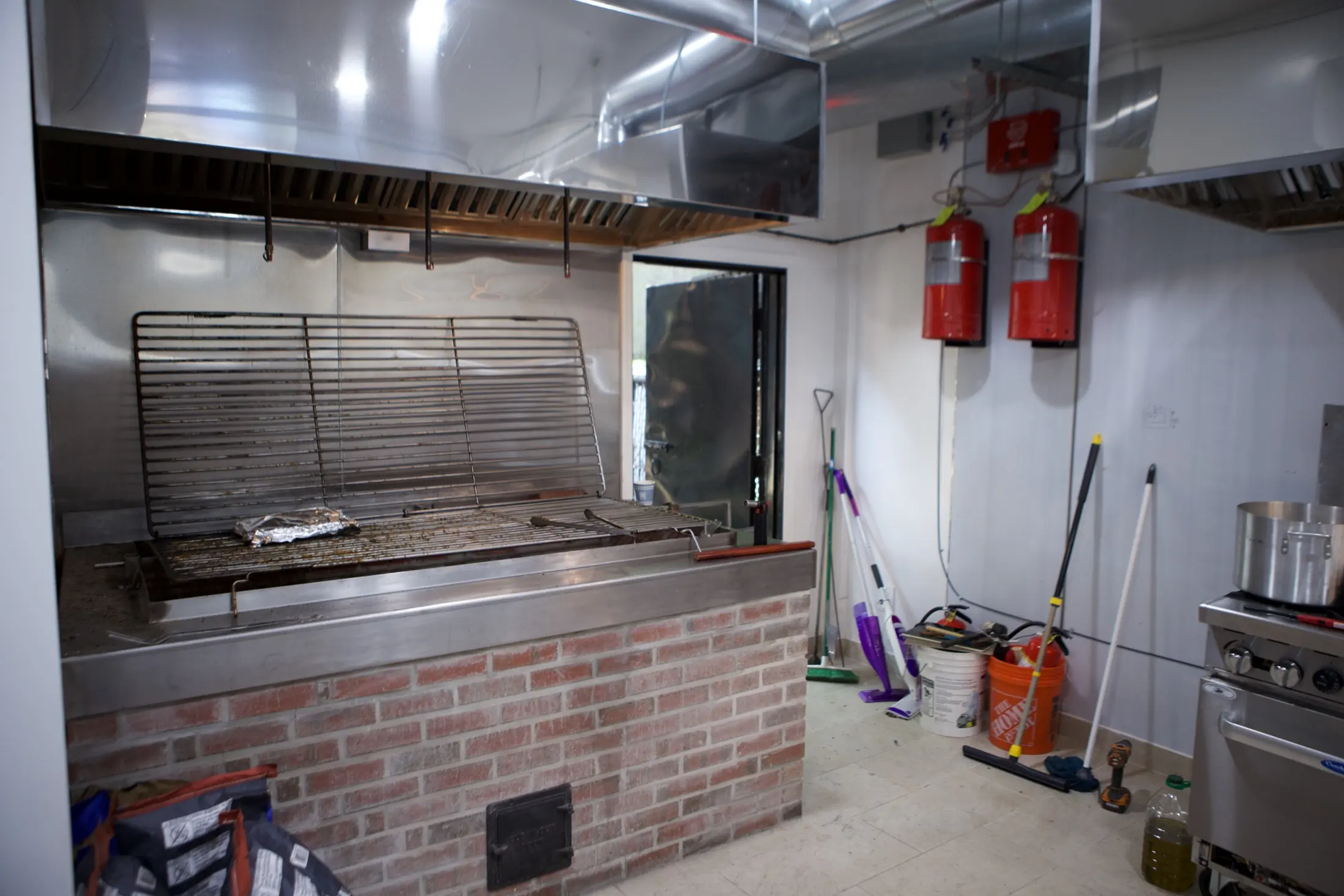 The restaurant open kitchen